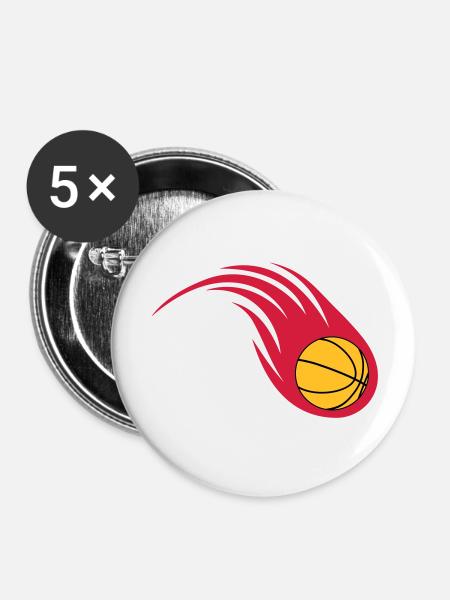 basketball fireball - Buttons large 2.2''/56 mm (5-pack) - white