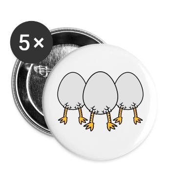 Chick In Egg Crew - Buttons large 2.2''/56 mm (5-pack) - white - Front