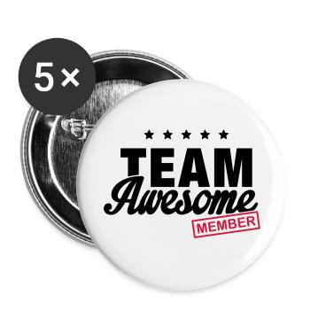 team_awesome_member_f2 - Buttons large 2.2''/56 mm (5-pack) - white - Front