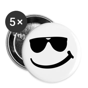 cool_smily_f1 - Lot de 5 grands badges (56 mm) - blanc - Devant