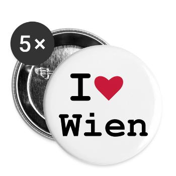 Wien - Buttons groß 56 mm (5er Pack) - Weiß - Vorne