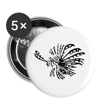 Poisson-lion rascasse volante - Lot de 5 grands badges (56 mm) - blanc - Devant