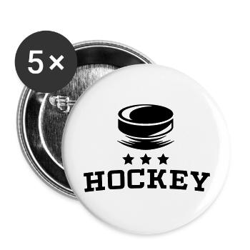 hockey_logo_2_f1 - Buttons large 2.2''/56 mm (5-pack) - white - Front