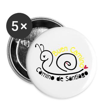 Camino de Santiago Schnecke - Buttons groß 56 mm (5er Pack) - Weiß - Vorne