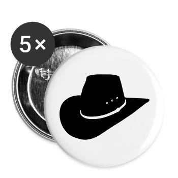 cowboy hut - Buttons groß 56 mm (5er Pack) - Weiß - Vorne