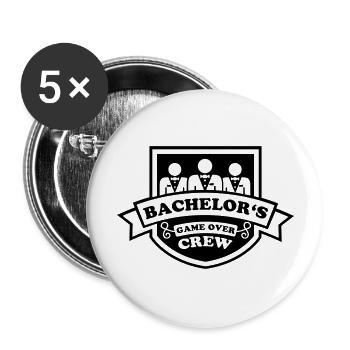 bachelors_game_over__crew_1_f1 - Buttons groß 56 mm (5er Pack) - Weiß - Vorne