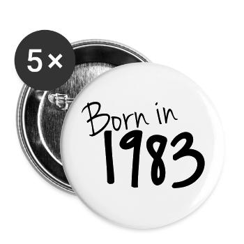 Born In 1983 - Lot de 5 grands badges (56 mm) - blanc - Devant
