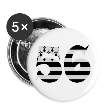 56 Britain flag - Buttons large 2.2''/56 mm (5-pack) - white - Front