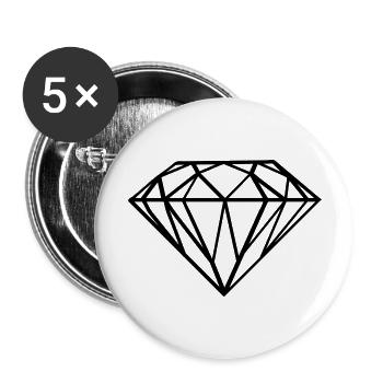 diamant - Buttons groß 56 mm (5er Pack) - Weiß - Vorne