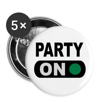 Party - Buttons groß 56 mm (5er Pack) - Weiß - Vorne