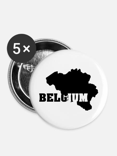 Belgium - Buttons large 2.2''/56 mm (5-pack) - white