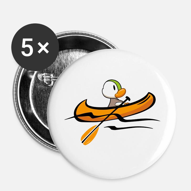 Canard canot 2 - Lot de 5 grands badges (56 mm) - blanc
