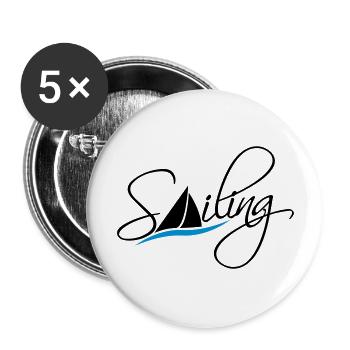 Sailing Logo Design - Buttons groß 56 mm (5er Pack) - Weiß - Vorne