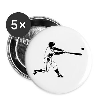baseballer - Buttons groß 56 mm (5er Pack) - Weiß - Vorne