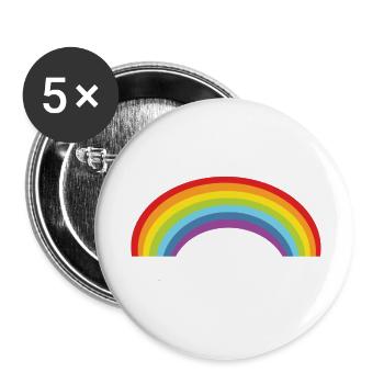 arc en ciel Rainbow Vintage 80 Gay Pride girly - Lot de 5 grands badges (56 mm) - blanc - Devant