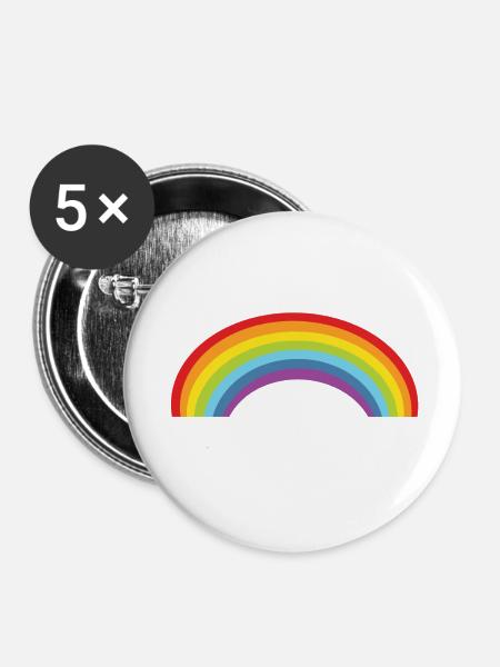 rainbow cool lgbt gay homo retro - Buttons large 2.2''/56 mm (5-pack) - white