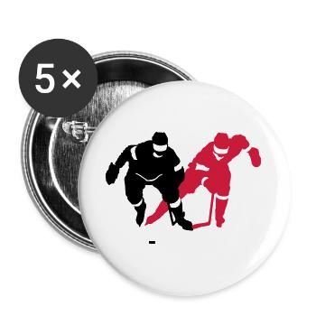 Eishockey - Buttons groß 56 mm (5er Pack) - Weiß - Vorne