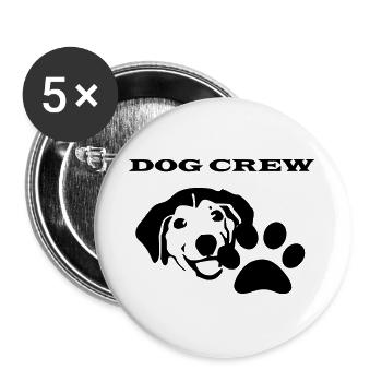 Hunde Team - Buttons groß 56 mm (5er Pack) - Weiß - Vorne