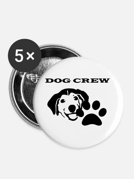 Hunde Team - Buttons groß 56 mm (5er Pack) - Weiß