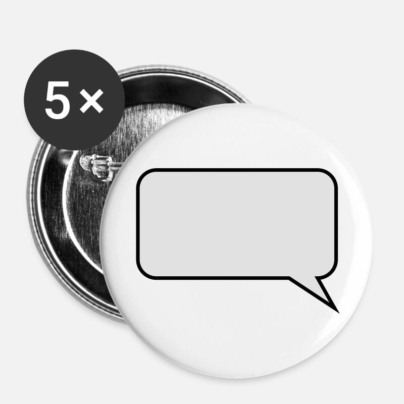 Balloon / / cartoon / / saying / / do statement - Buttons large 2.2''/56 mm (5-pack) - white