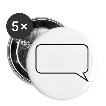 Sprechblase // Comic // Spruch machen // Aussage - Buttons groß 56 mm (5er Pack) - Weiß - Vorne
