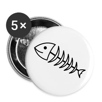 fischgraete1 - Lot de 5 grands badges (56 mm) - blanc - Devant