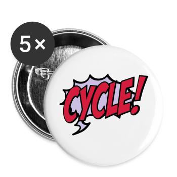 cycle - Lot de 5 grands badges (56 mm) - blanc - Devant
