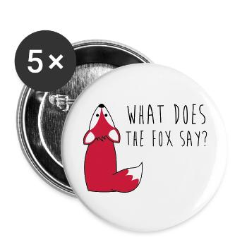 What does the fox say? - Buttons large 2.2''/56 mm (5-pack) - white - Front