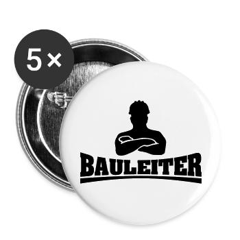 bauleiter3_mit_chef - Buttons groß 56 mm (5er Pack) - Weiß - Vorne