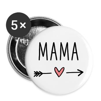 Mom Heart Arrow Love Mother's Day Gift - Buttons large 2.2''/56 mm (5-pack) - white - Front