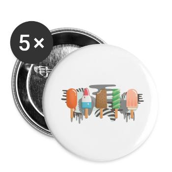 Eis am Stiel - Buttons groß 56 mm (5er Pack) - Weiß - Vorne