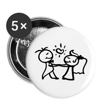 suesses_paar - Buttons groß 56 mm (5er Pack) - Weiß - Vorne