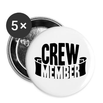 Cool Crew Member Banner Logo - Buttons groß 56 mm (5er Pack) - Weiß - Vorne