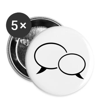 sprechblase_f1 - Buttons large 2.2''/56 mm (5-pack) - white - Front