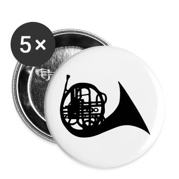 French horn classical music - Buttons large 2.2''/56 mm (5-pack) - white - Front