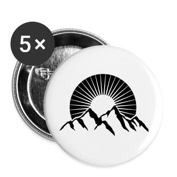 Schöne Berge Mit Sonne - Buttons groß 56 mm (5er Pack) - Weiß - Vorne