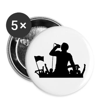 Mann Sänger Fans - Buttons groß 56 mm (5er Pack) - Weiß - Vorne
