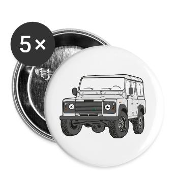 4x4 Defender 110 Adventure - Lot de 5 grands badges (56 mm) - blanc - Devant