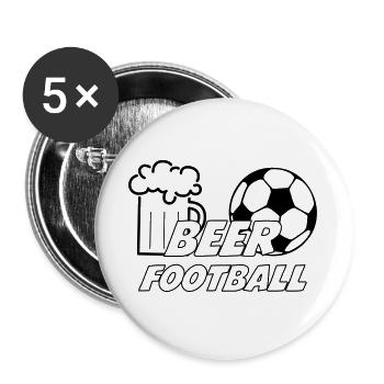 Beer Football - Buttons large 2.2''/56 mm (5-pack) - white - Front