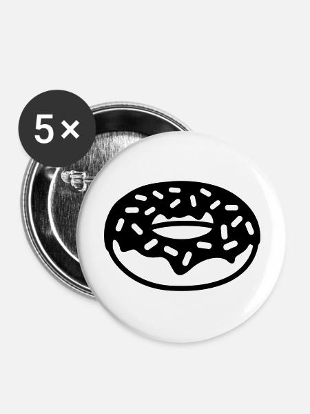 Donut - Buttons groß 56 mm (5er Pack) - Weiß