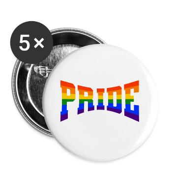 Pride LGBT Gay Pride CSD Rainbow Queer - Buttons large 2.2''/56 mm (5-pack) - white - Front