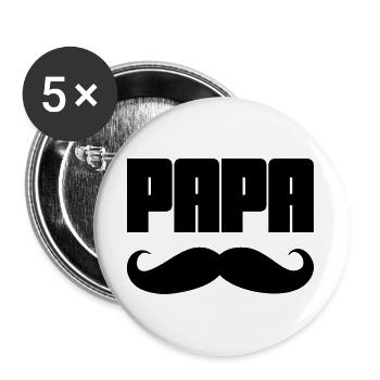 Papa - Buttons large 2.2''/56 mm (5-pack) - white - Front