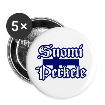 Suomi Perkele - Finnish Devil - Buttons large 2.2''/56 mm (5-pack) - white - Front