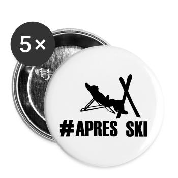 Ski, ski, skiing, après ski, freeski, winter - Buttons large 2.2''/56 mm (5-pack) - white - Front