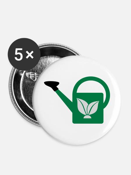 Gießkanne - Buttons groß 56 mm (5er Pack) - Weiß