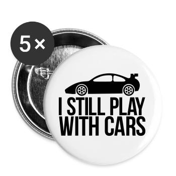cars - Buttons large 2.2''/56 mm (5-pack) - white - Front