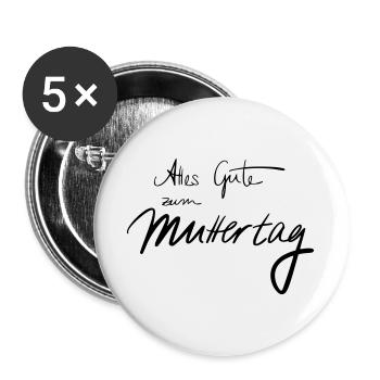 Happy Mothers's Day - Buttons large 2.2''/56 mm (5-pack) - white - Front