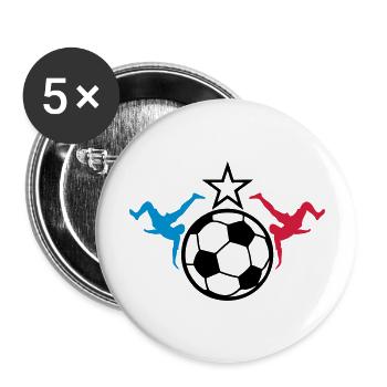 france foot supporter joueur ballon equipe - Lot de 5 grands badges (56 mm) - blanc - Devant