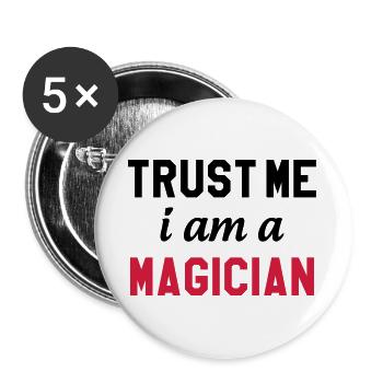 Trust me I am a Magician - Buttons large 2.2''/56 mm (5-pack) - white - Front