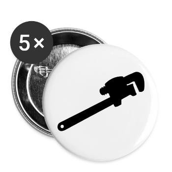 wrench, mechanic tool, plumber - Buttons large 2.2''/56 mm (5-pack) - white - Front